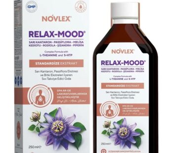 Novlex® Relax-Mood Sarı Kantaron (St. John’s Wort), Passiflora, Kediotu (Valerian), Melisa, L-Teanin, 5-HTP, Rhodiola, Şizandra ve Piperin Ekstraktı (Ekstresi) 250ml
